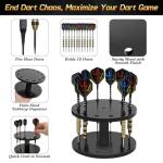 Naissgo Wooden Dart Holder Stand for Desk or Shelf – Holds 12 Fully Assembled Steel or Soft Tip Darts – Compact Tabletop Display Rack for Dart Storage and Organization