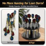 Naissgo Wooden Dart Holder Stand for Desk or Shelf – Holds 12 Fully Assembled Steel or Soft Tip Darts – Compact Tabletop Display Rack for Dart Storage and Organization