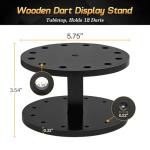 Naissgo Wooden Dart Holder Stand for Desk or Shelf – Holds 12 Fully Assembled Steel or Soft Tip Darts – Compact Tabletop Display Rack for Dart Storage and Organization