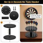 Naissgo Wooden Dart Holder Stand for Desk or Shelf – Holds 12 Fully Assembled Steel or Soft Tip Darts – Compact Tabletop Display Rack for Dart Storage and Organization