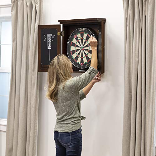 Brown Traditional Dartboard Cabinet by American Legend
