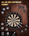 Yirinatek Sisal Dart Board Cabinet Set - Chocolate