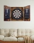 Yirinatek Vintage Dart Board Cabinet Set with Darts