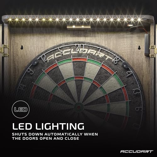 Accudart Match Pro Dartboard Cabinet with LED Lighting