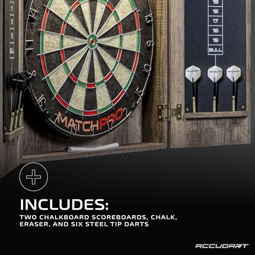 Accudart Match Pro Dartboard Cabinet with LED Lighting