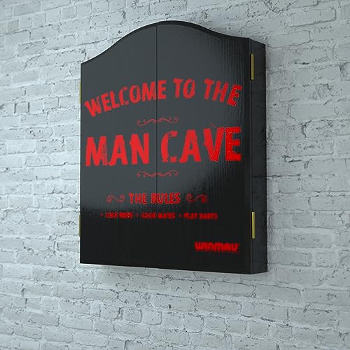 Winmau Man Cave Dartboard Set with Cabinet & Arrows