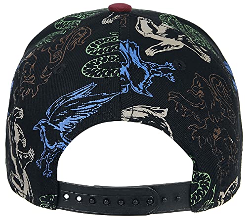 Hogwarts House Symbols Snapback Cap - Black