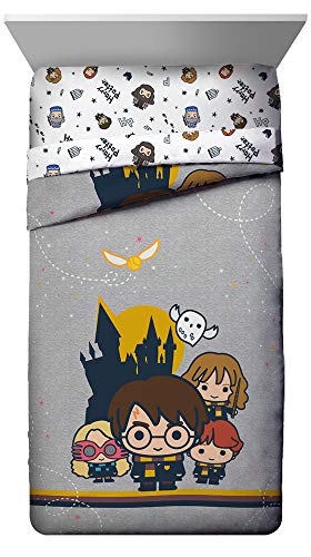 Harry Potter Charms Twin Comforter & Sham (Gray)