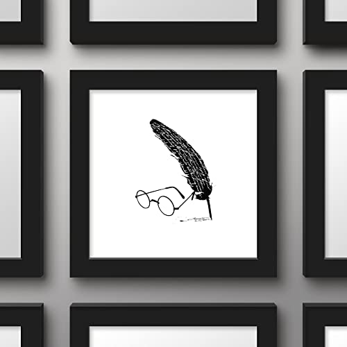 Harry Potter Glasses & Quill Wall Art - 12" x 12