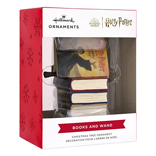 Harry Potter Stacked Books Wand Christmas Ornament