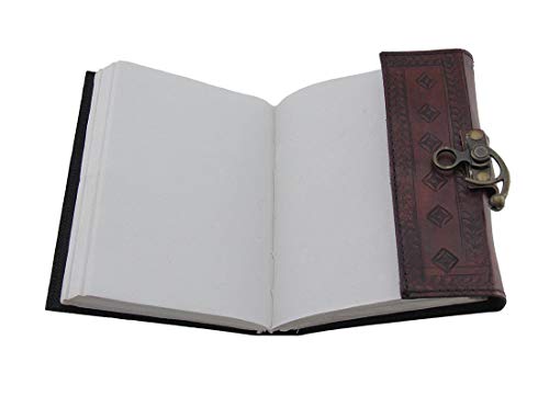 Blue Stone Leather Journal with Clasp (Brown)
