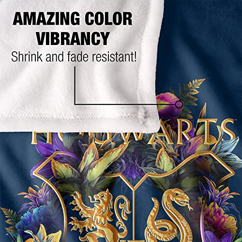 Hogwarts Floral Crest Silky Soft Throw Blanket