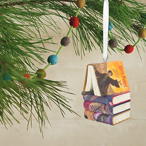 Harry Potter Stacked Books Wand Christmas Ornament