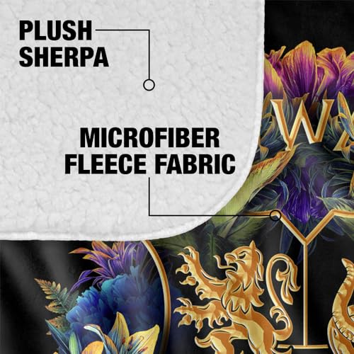 Hogwarts Floral Crest Silky Touch Throw Blanket