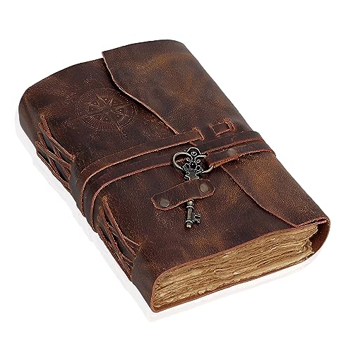 Vintage Leather Harry Potter Journal with Deckle Edge Paper