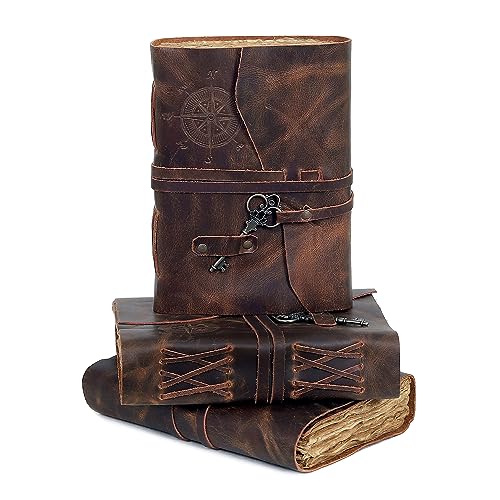 Vintage Leather Harry Potter Journal with Deckle Edge Paper