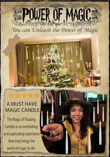 20 PCs Floating Candles with Wand, Harry Potter Christmas