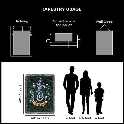 Slytherin Shield Tapestry Throw Blanket - 48" x 60