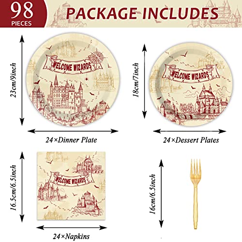 96-Pc Wizard Party Tableware Set: Plates & Napkins
