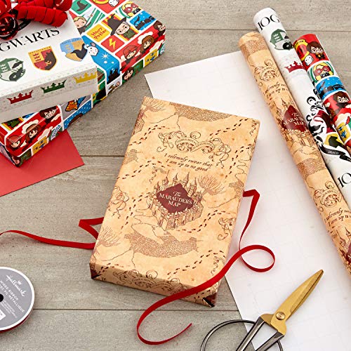 Harry Potter Wrapping Paper Set: Marauder's Map, Hogwarts Crest