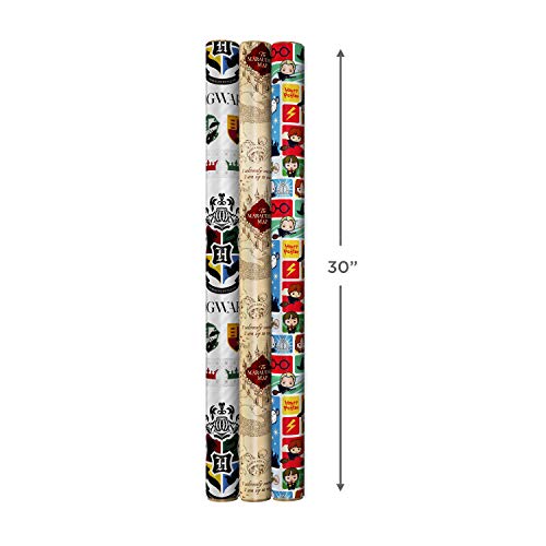 Harry Potter Wrapping Paper Set: Marauder's Map, Hogwarts Crest