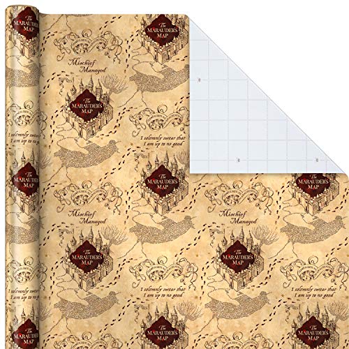 Harry Potter Wrapping Paper Set: Marauder's Map, Hogwarts Crest