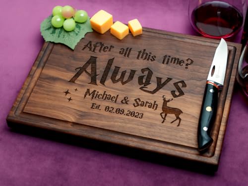 Wizard Couple Engraved Cutting Board - Personalized Harry Potter Gift