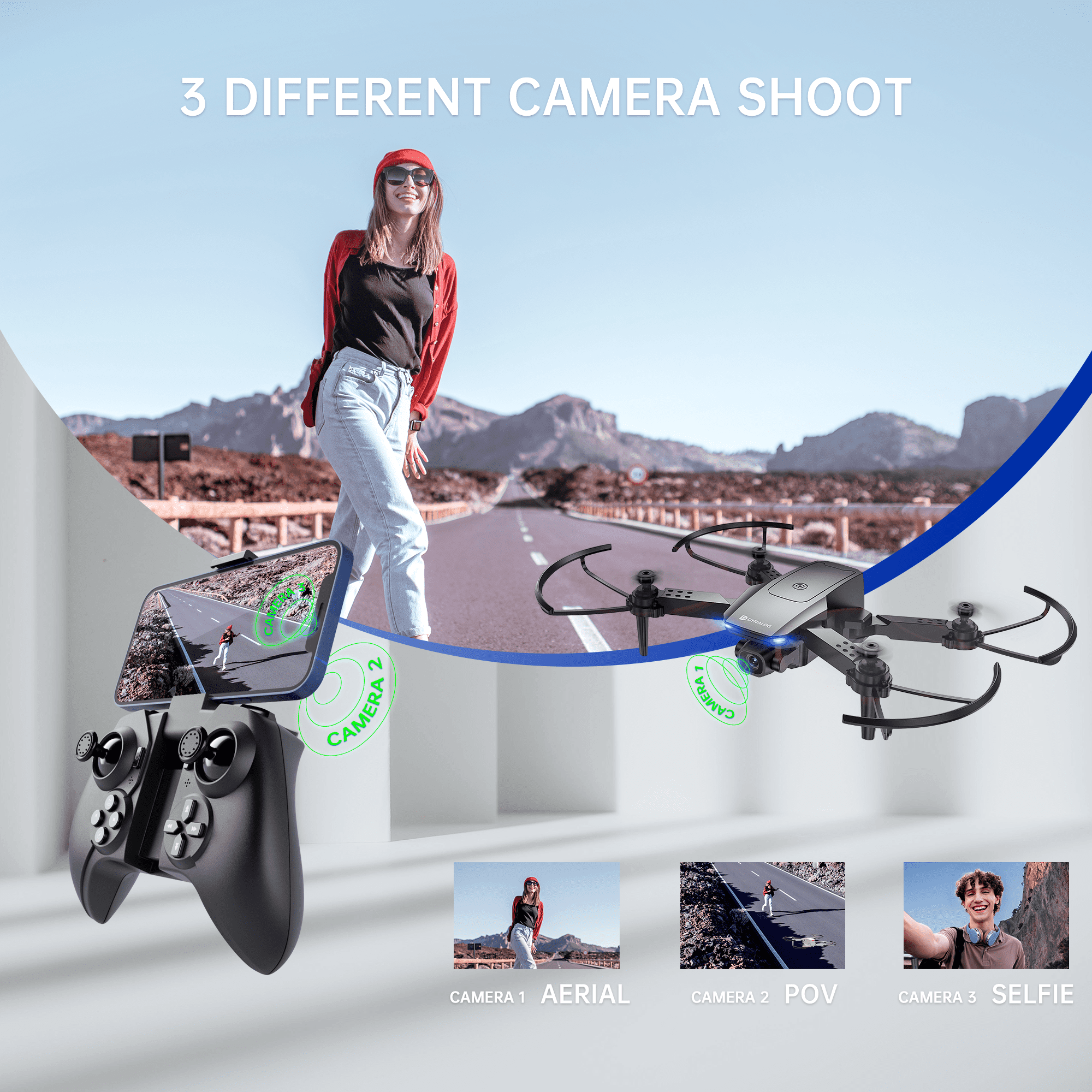 Dynalog Mini Quadcopter with 1080P Camera and Voice Control