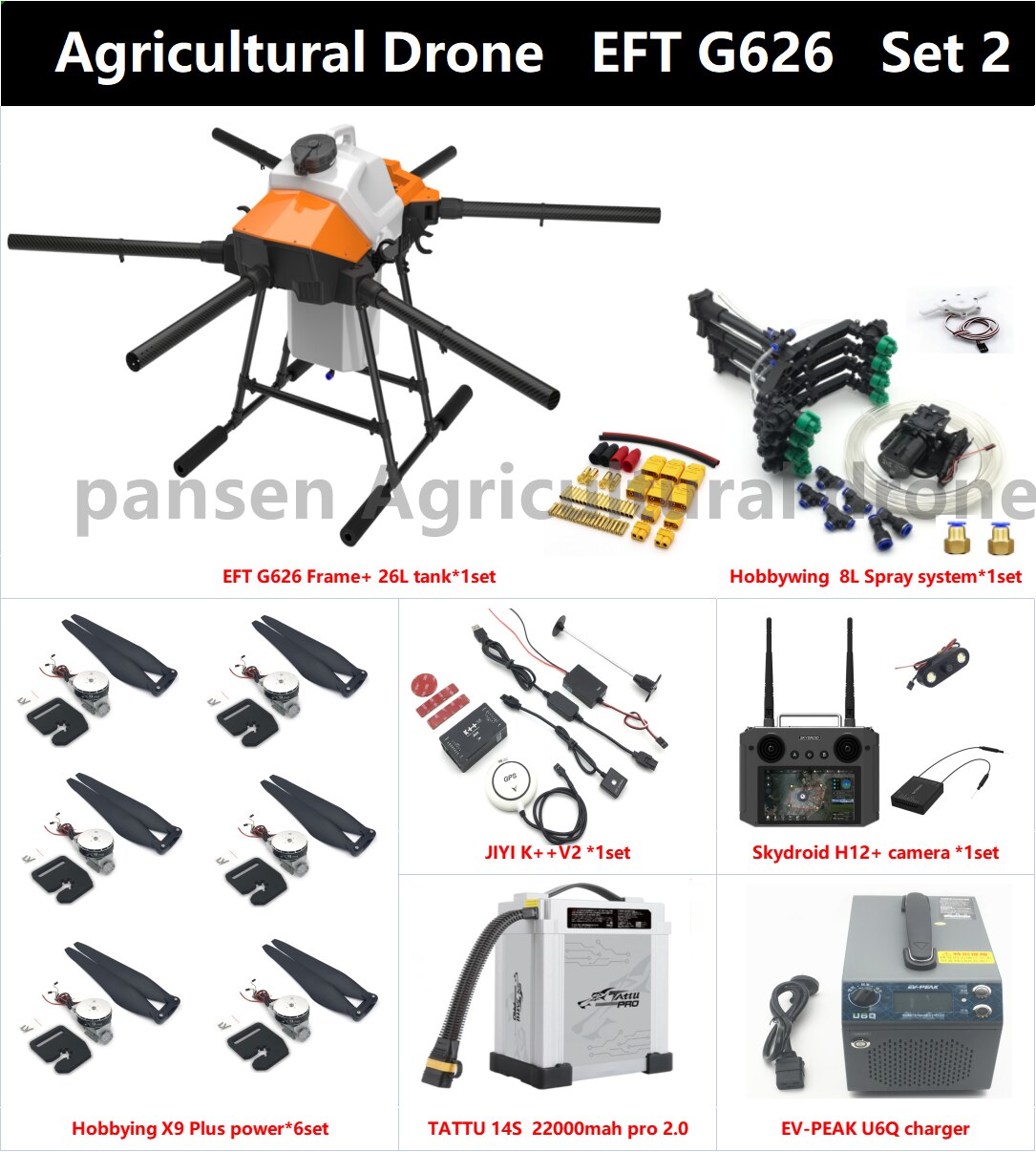 EFT G626 6 Axis Agric. Spray Drone 25KG