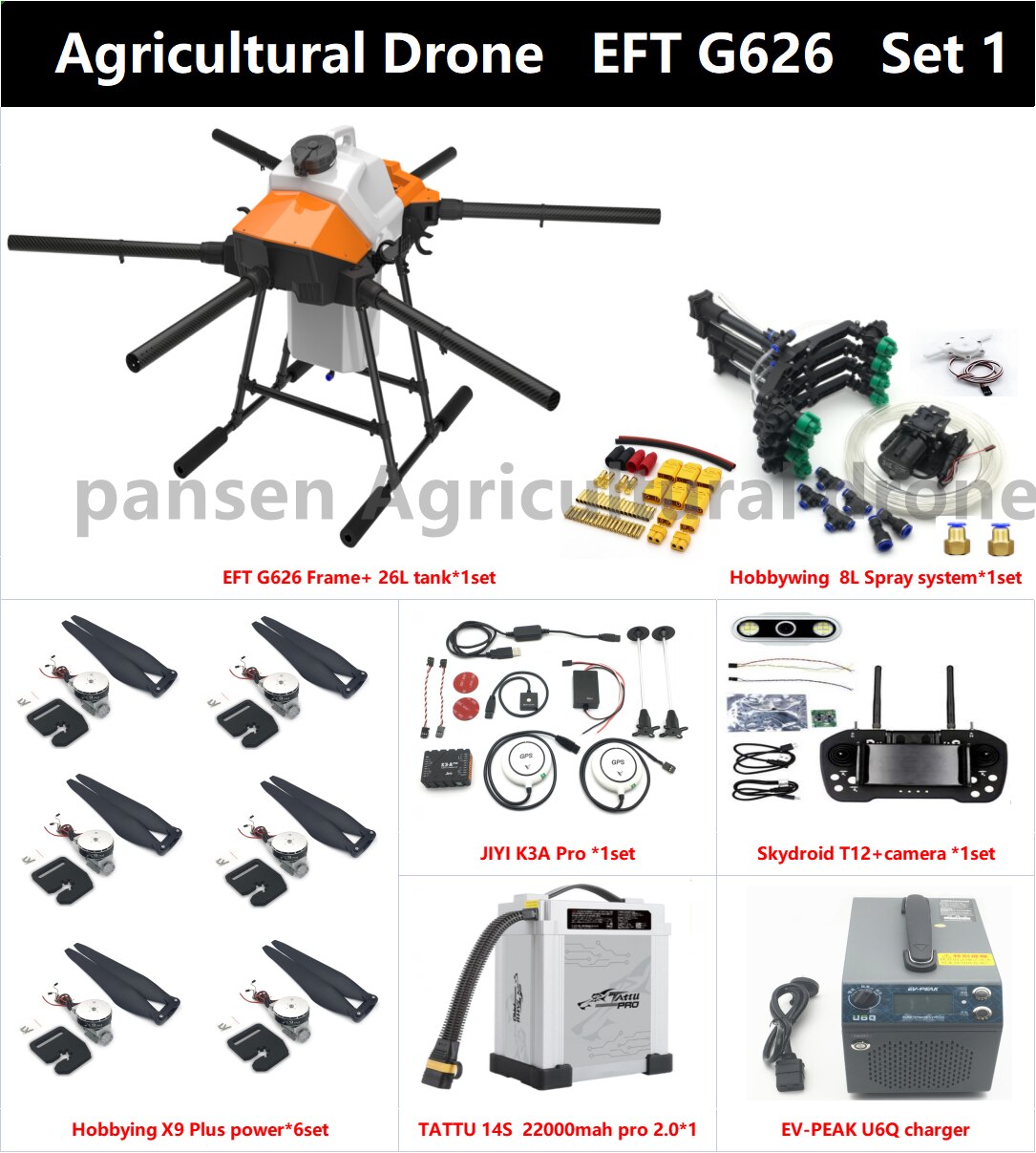 EFT G626 6 Axis Agric. Spray Drone 25KG