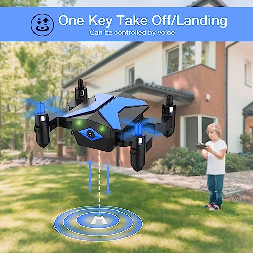 Mini Foldable Drone with Camera - Blue
