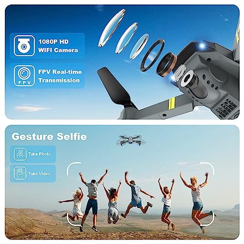 1080P HD Camera Drone: Altitude Hold, Gestures Selfie