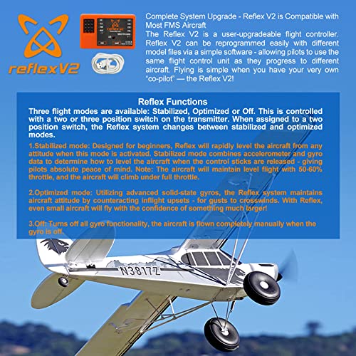 FMS RC Plane 6-Ch Remote Airplane 1700MM Piper Super CUB
