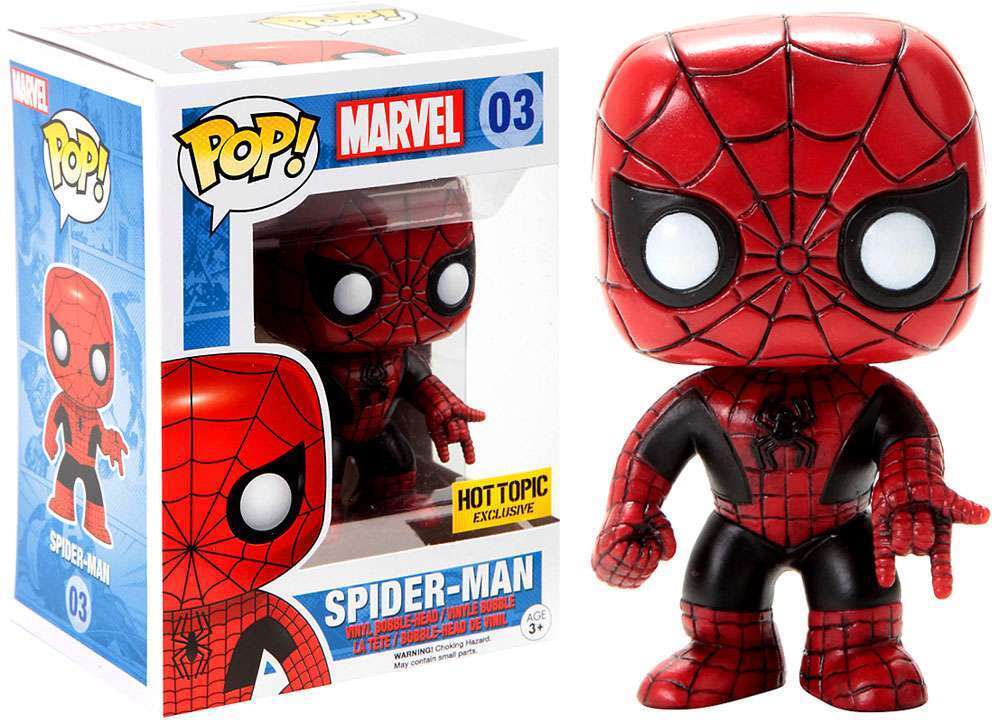 Funko Pop! Vinyl Marvel #03 Spider-Man Red & Black Hot Topic Exclusive Figure