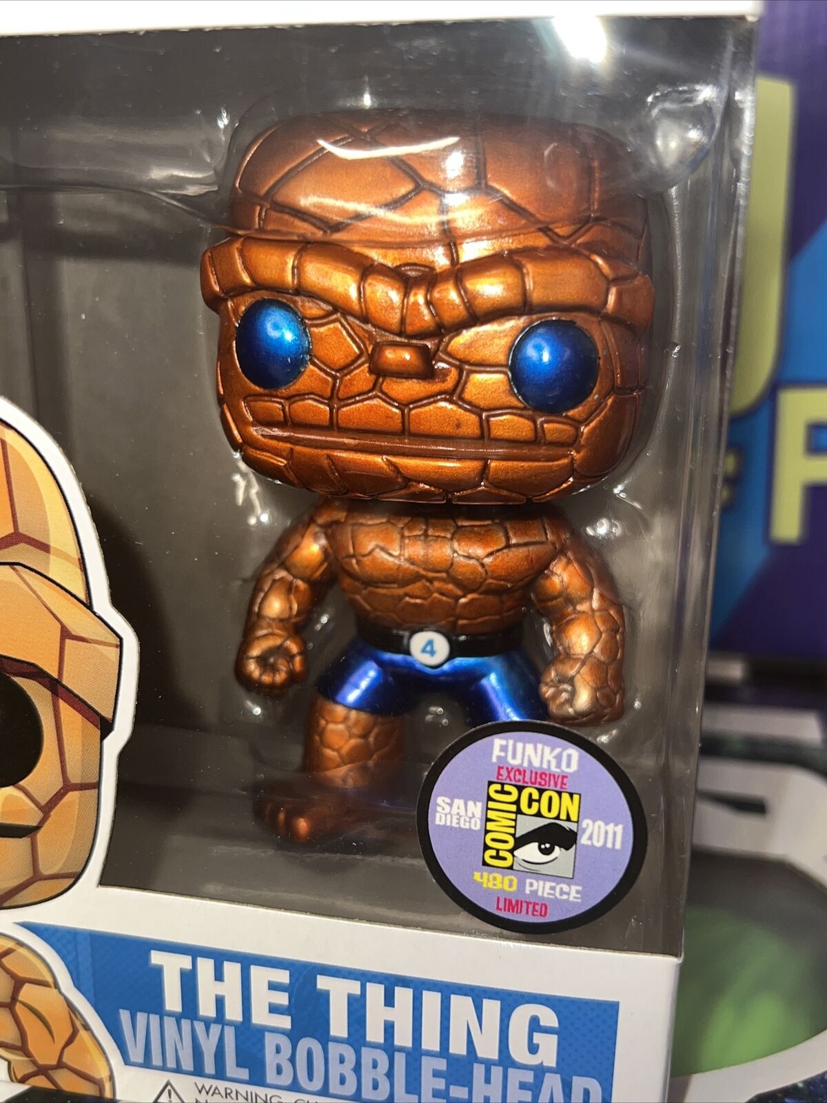 Funko Pop! Vinyl Marvel #09 The Thing (Fantastic Four) - 2011 SDCC Exclusive Metallic Figure