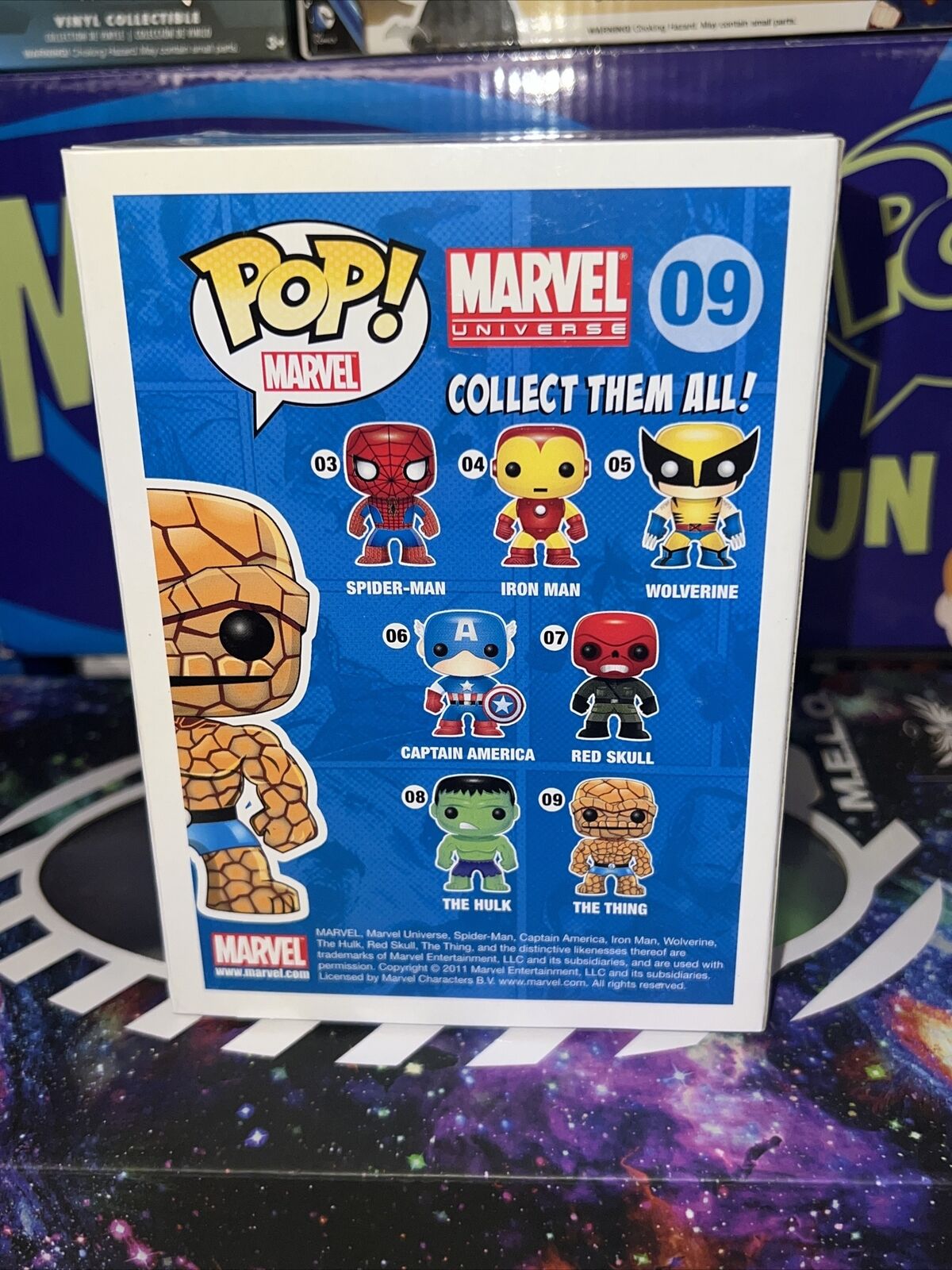 Funko Pop! Vinyl Marvel #09 The Thing (Fantastic Four) - 2011 SDCC Exclusive Metallic Figure