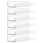 Acrylic Floating Shelves - 6 Pack Wall Storage
