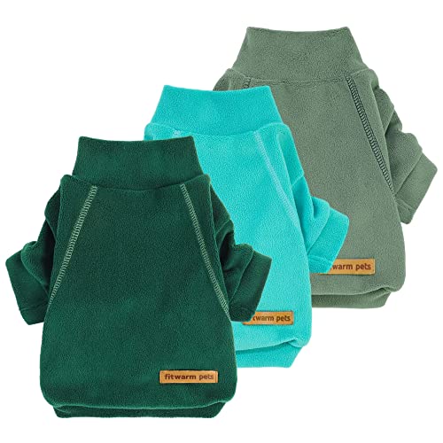 Fitwarm 3-Pack Turtleneck Fleece Dog Sweaters