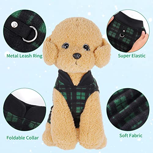 Buffalo Plaid Dog Sweaters with Leash Ring