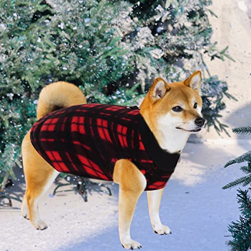 Buffalo Plaid Dog Sweaters with Leash Ring