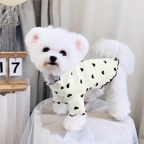 Heart Print Ruffle Shirt for Small Dogs