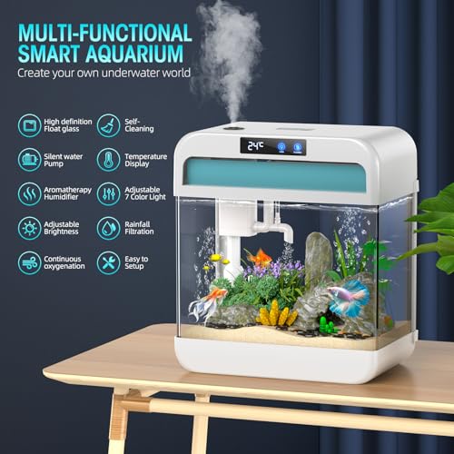 2.2 Gallon Self-Cleaning Fish Tank with Humidifier