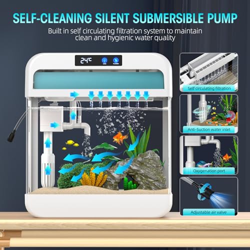 2.2 Gallon Self-Cleaning Fish Tank with Humidifier
