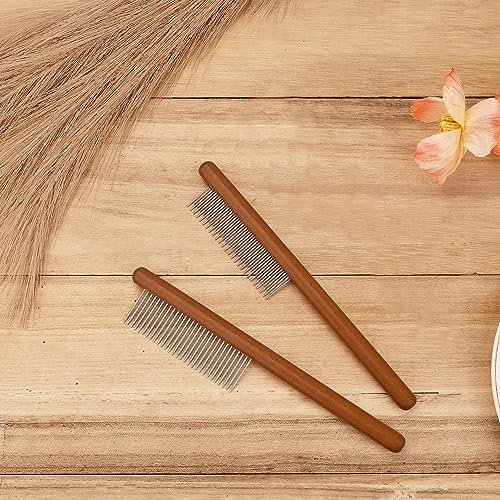 2-Pack Solid Wood Pet Grooming Combs