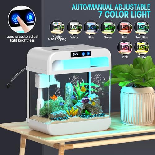 2.2 Gallon Self-Cleaning Fish Tank with Humidifier