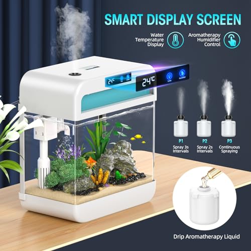 2.2 Gallon Self-Cleaning Fish Tank with Humidifier