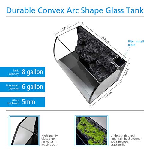 Hygger 8 Gallon Curved LED Aquarium Kit