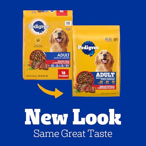 Pedigree Grilled Steak & Veggie Dog Food, 18 lb