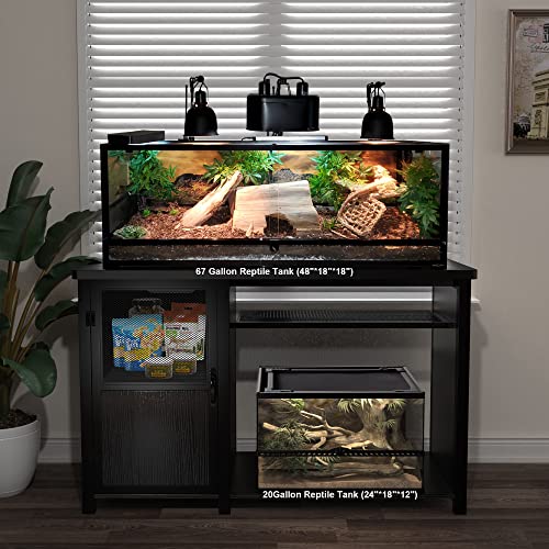 Heavy-Duty Metal Aquarium Stand for 55-75 Gallons