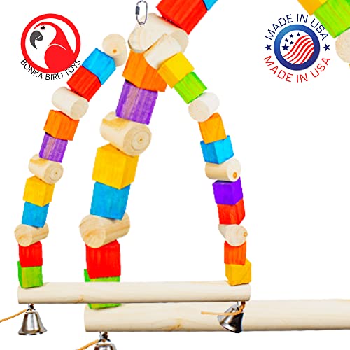 Colorful Chew Swing Perch Toy for Parrots